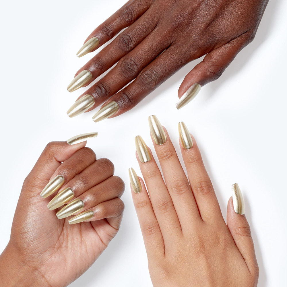 xPRESS-ON - Break the Gold - Faux ongles réutilisables, effet gel - OPI