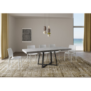 Mesa extensible 90x130/390 cm Zeplir cemento patas antracita