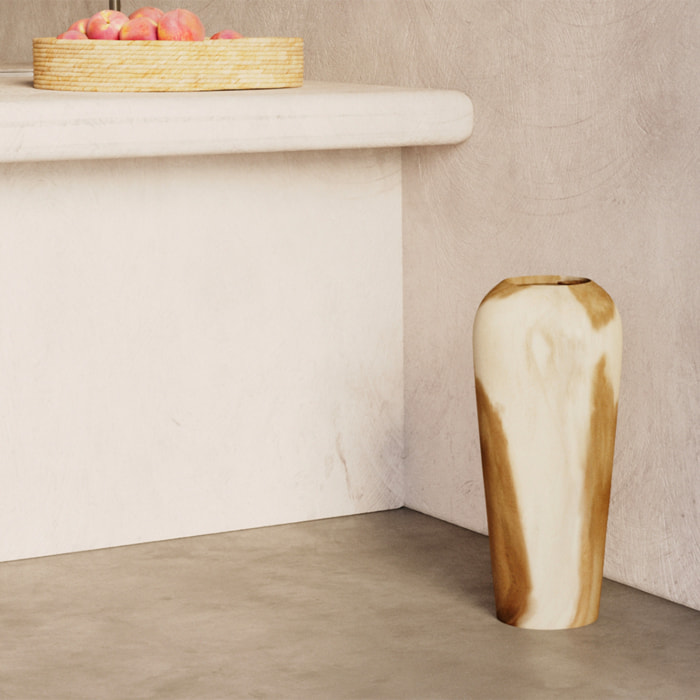 Vase décoratif en bois de suar H60 cm - Makkar