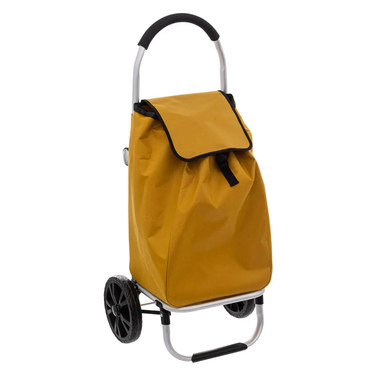 Chariot de course pliable 2 roues "Modern Color" jaune moutarde