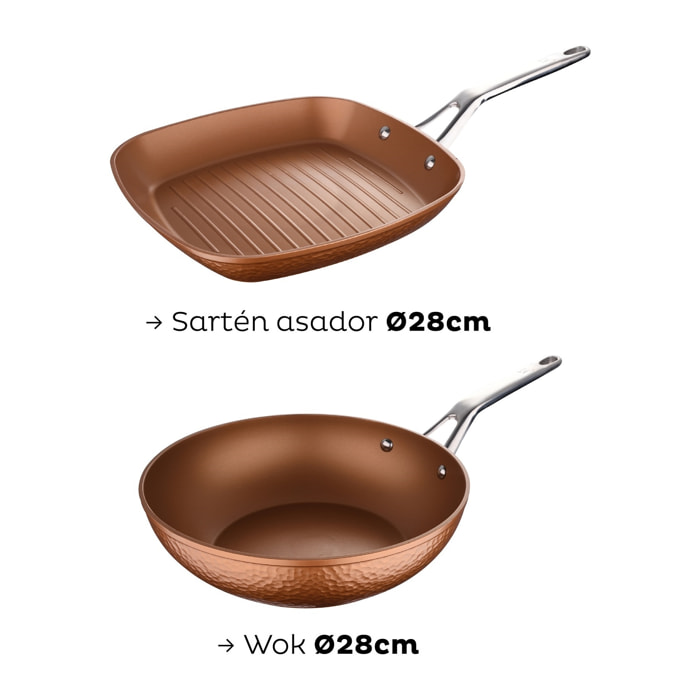 Set sartén grill y wok 28cm san ignacio
