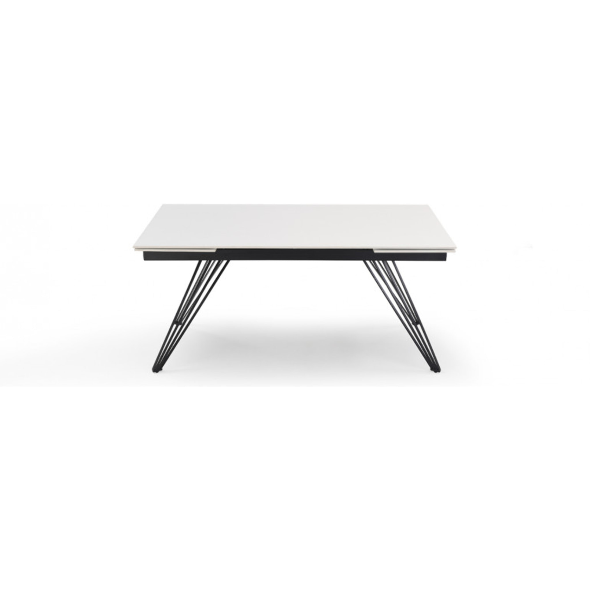 Table extensible en céramique blanc pure L160/240cm - piètement au choix - UNIK