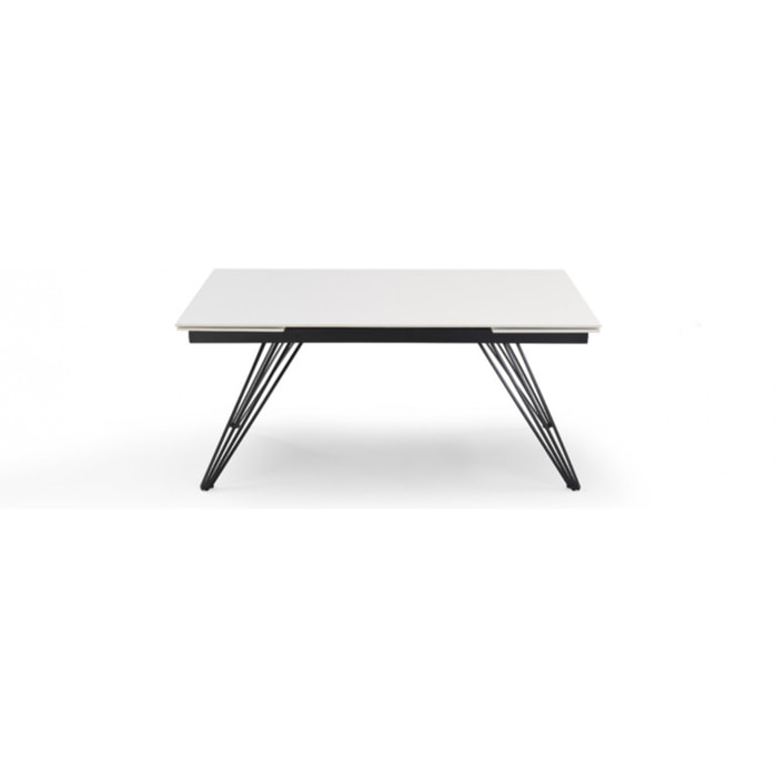 Table extensible en céramique blanc pure L160/240cm - piètement au choix - UNIK