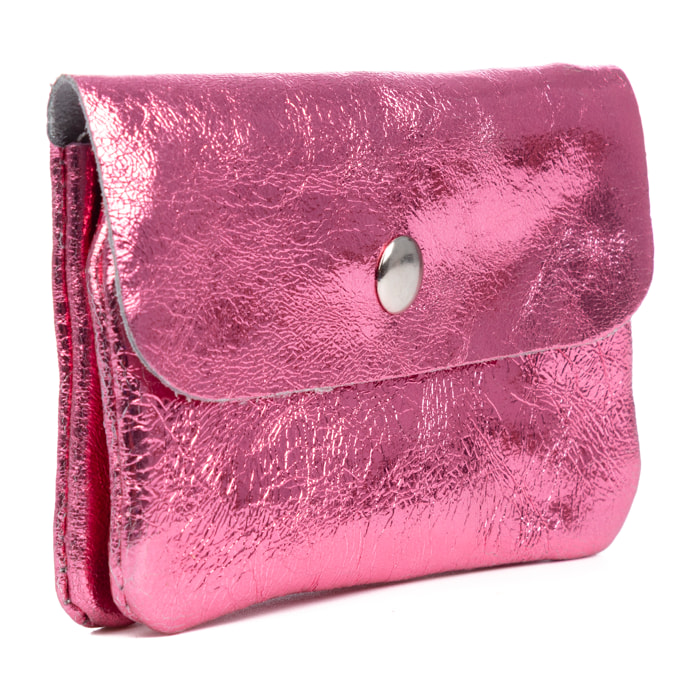 Alpignano portafoglio donna. Pelle autentica scamosciata lucida.