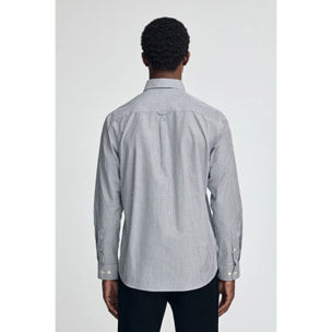 Camicia blu marino a righe regular fit con logo Rigby Go