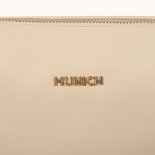 Bandolera Cilíndrica Color Crema con Charms y Asa Técnica CHARMS CROSSBODY BARREL CREAM
