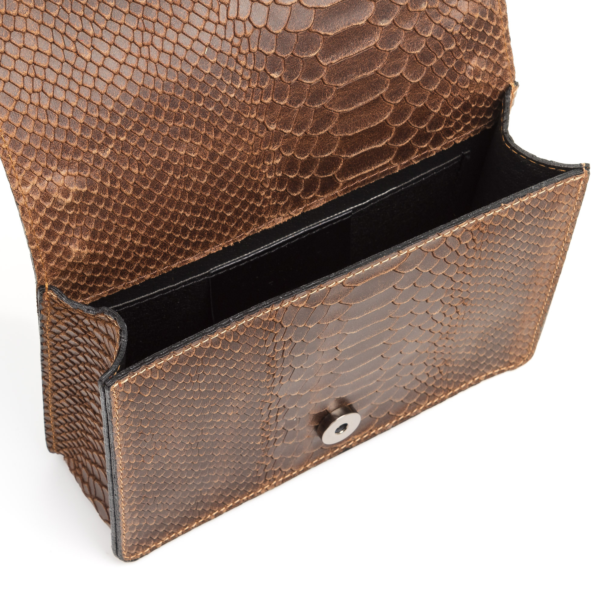 Lorenza Bolso de mano Mujer.Piel auténtica Gamuza Grabado Serpiente