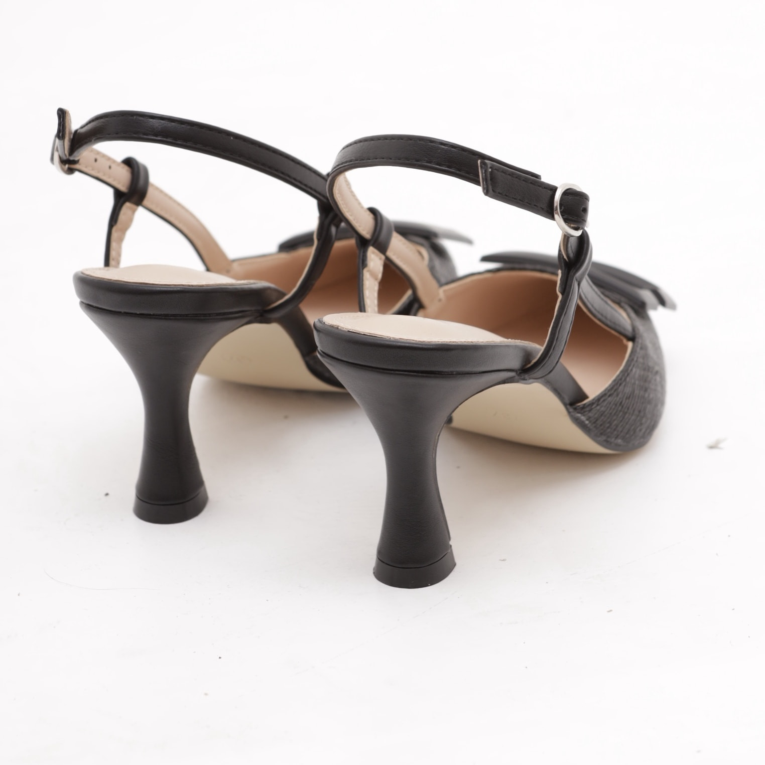 SLINGBACK CANVAS CHOCOLA' NERO