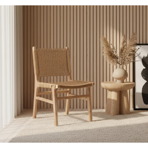 Silla de Madera de Caucho 50 Cm Estilo Contemporáneo