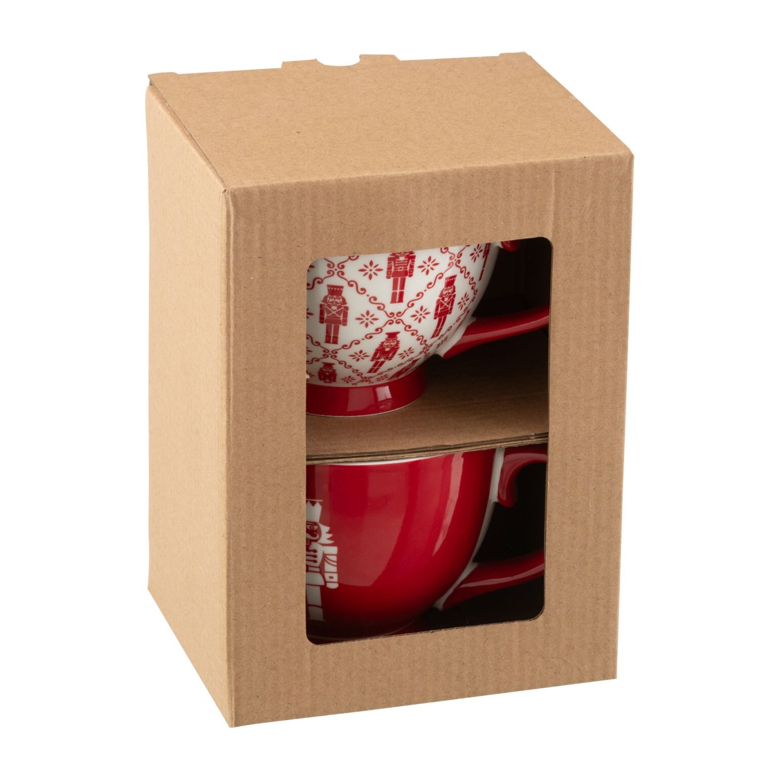 J-Line tasse Casse-Noisette - céramique - rouge - boîte de 2