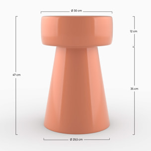 Table d'appoint ronde en métal orange D30 cm - Athéna