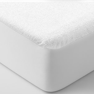 Protege Matelas 100% Bouclette Eponge Et Impermeable Blanc