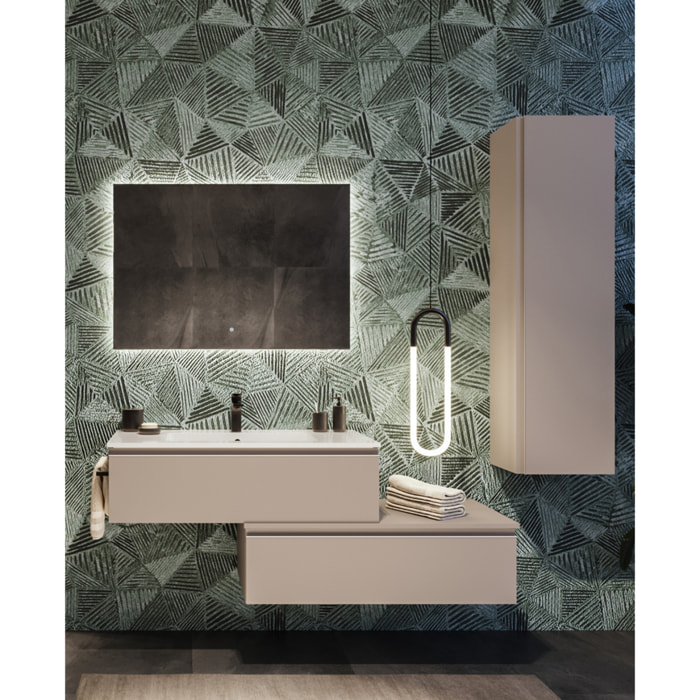 MOBILE DA BAGNO ZEFIRO 100 TORTORA MILANO- 7 PEZZI