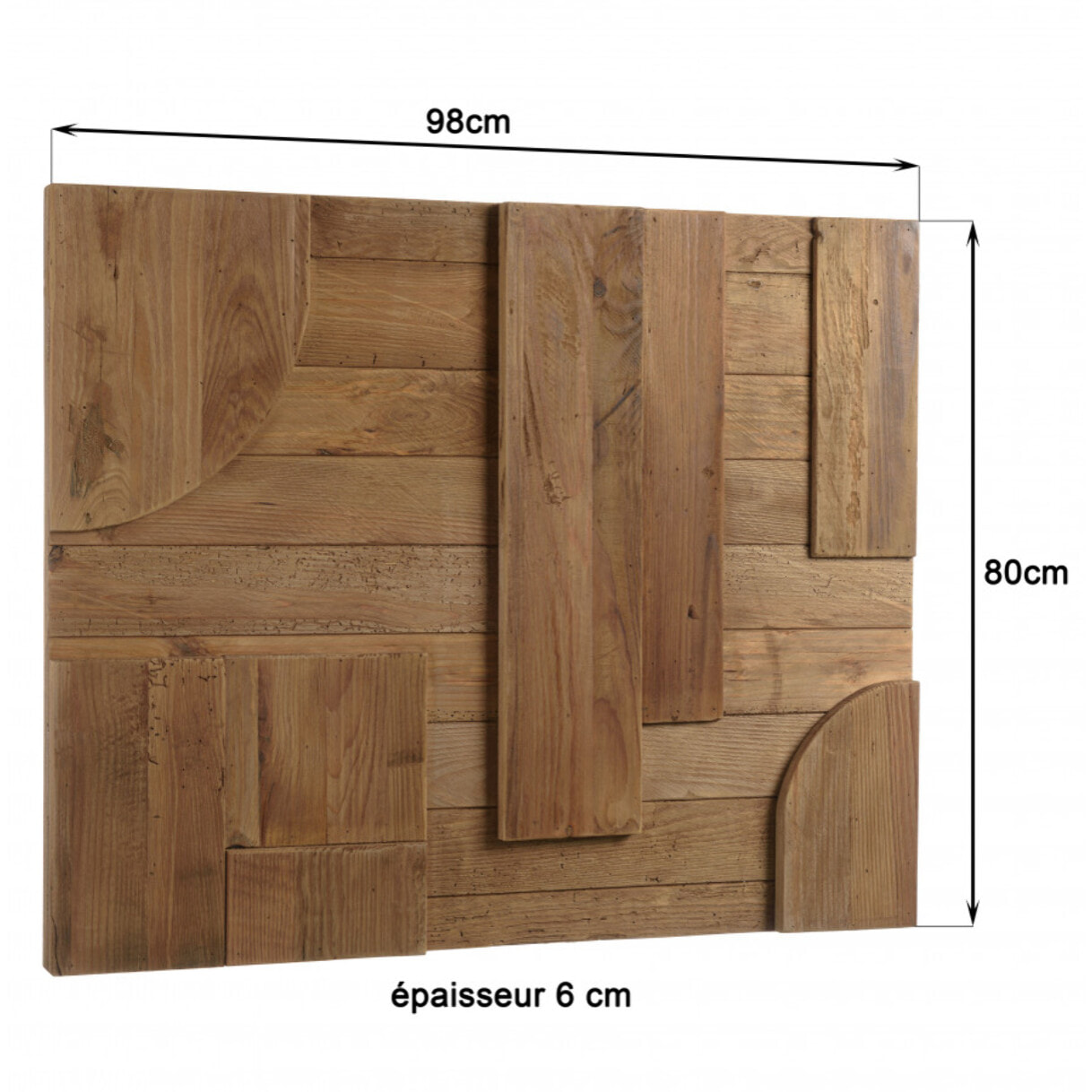ANDRIAN - Décoration murale B - 98x80cm formes géométriques Pin recyclé
