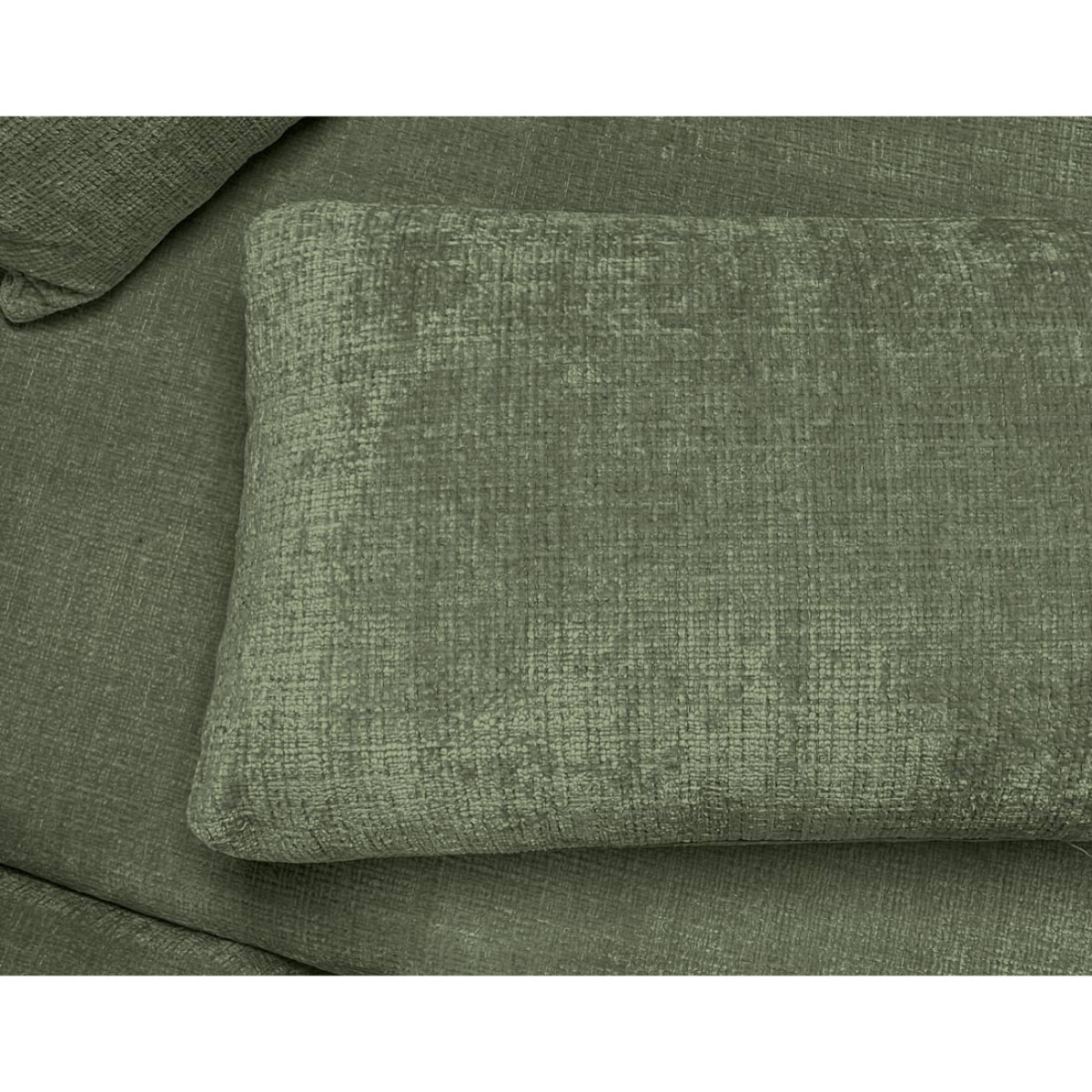 Miro - Canapé d'angle droit 4 places convertible avec coffre en velours texturé - Vert sauge