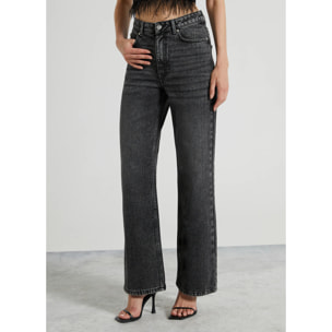 Jeans wide leg vita alta