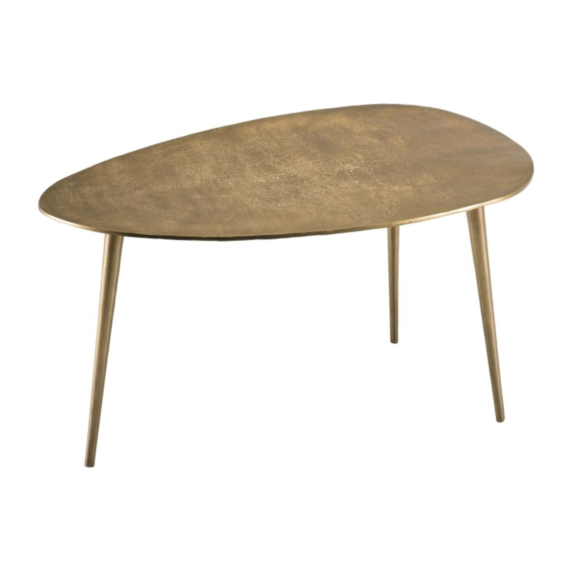JOHAN - Table basse goutte d'eau aluminium doré