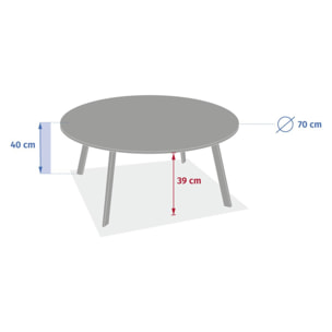 Table d'appoint de jardin Saona D70cm acajou