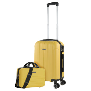 Juego De Trolley Cabina Y Neceser Itaca Havel Amarillo