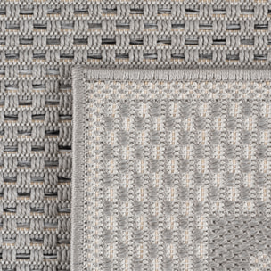 DESERT - Tapis rond intérieur/extérieur gris, design contemporain
