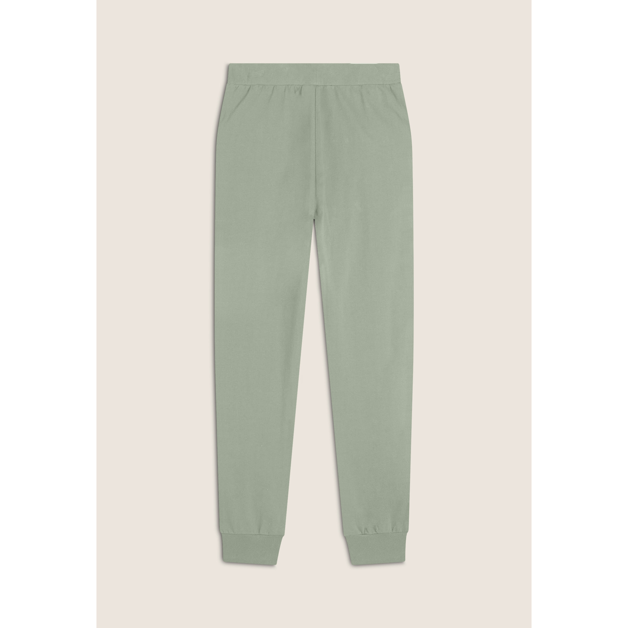 Pantaloni Regular Fit in French Terry con Polsini in Costina