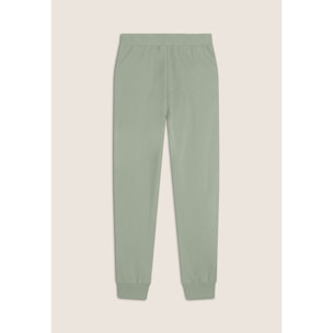 Pantaloni Regular Fit in French Terry con Polsini in Costina