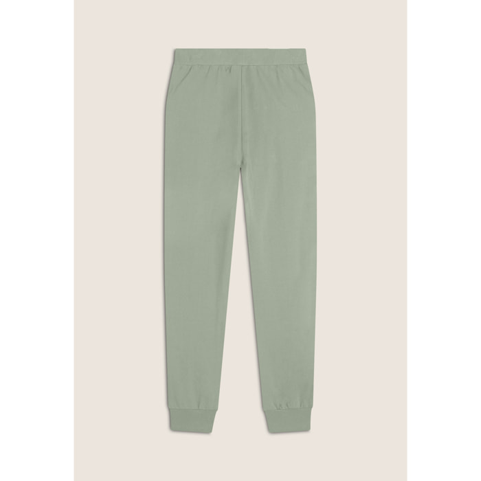 Pantaloni Regular Fit in French Terry con Polsini in Costina