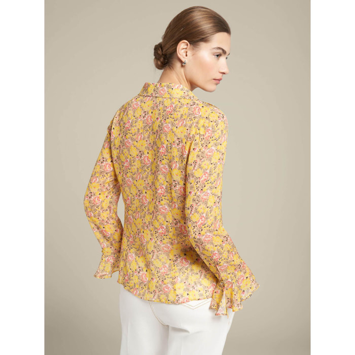 Elena Mirò - Camisa estampada de viscosa ecológica - Amarillo