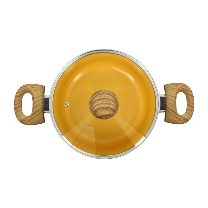 Faitout en revêtement céramique 20cm jaune - tous feux COLORAMA