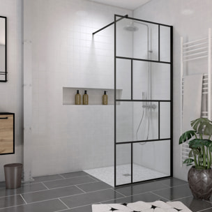 Pack Paroi de douche 90x195 cm + RECEVEUR A CARRELER 90X90 RECOUPABLE + BONDE HORIZONTALE