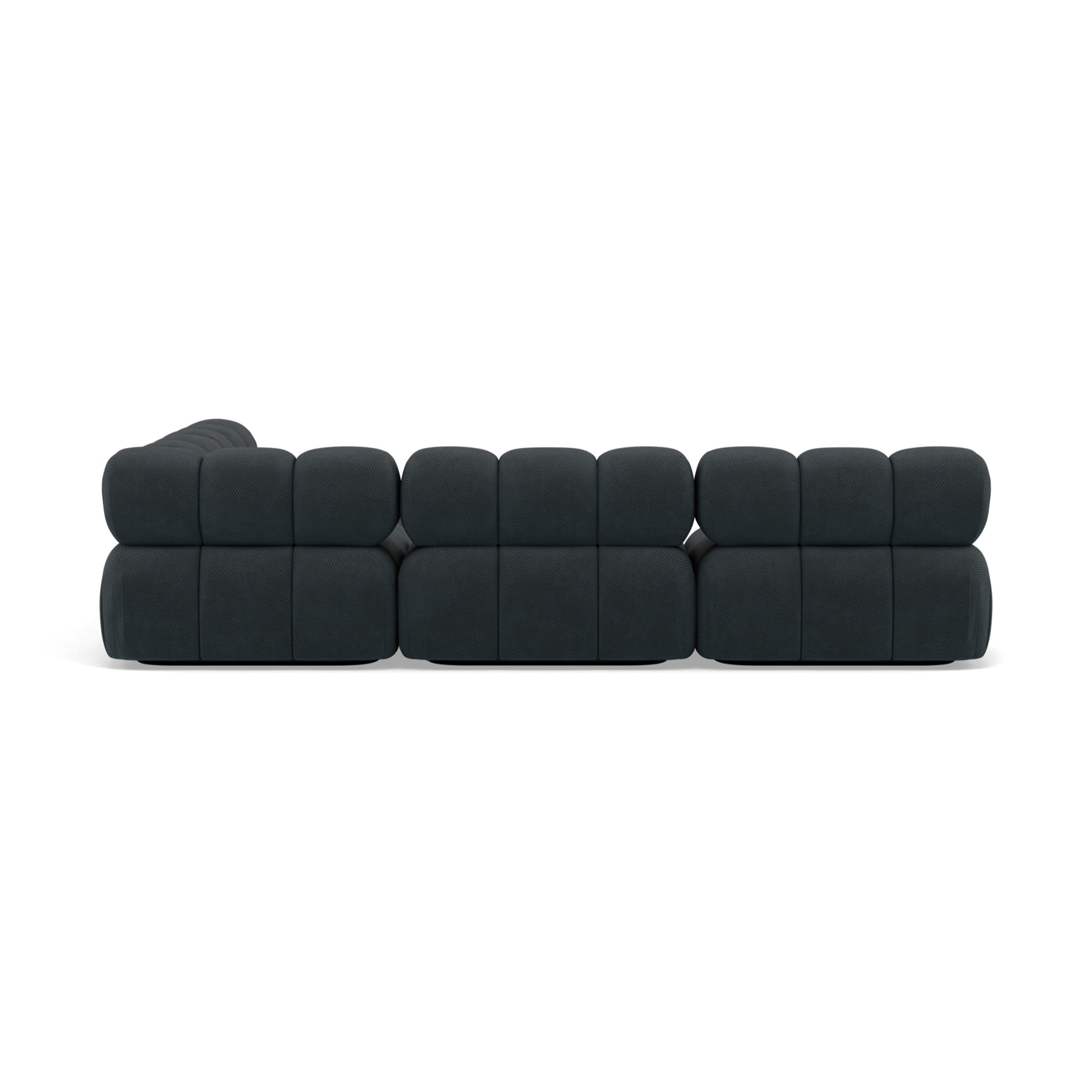 Ruby - canapé modulable d'angle droit 5 places en velours texturé - Noir