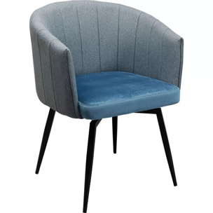 Chaise avec accoudoirs pivotante Merida bleue Kare Design