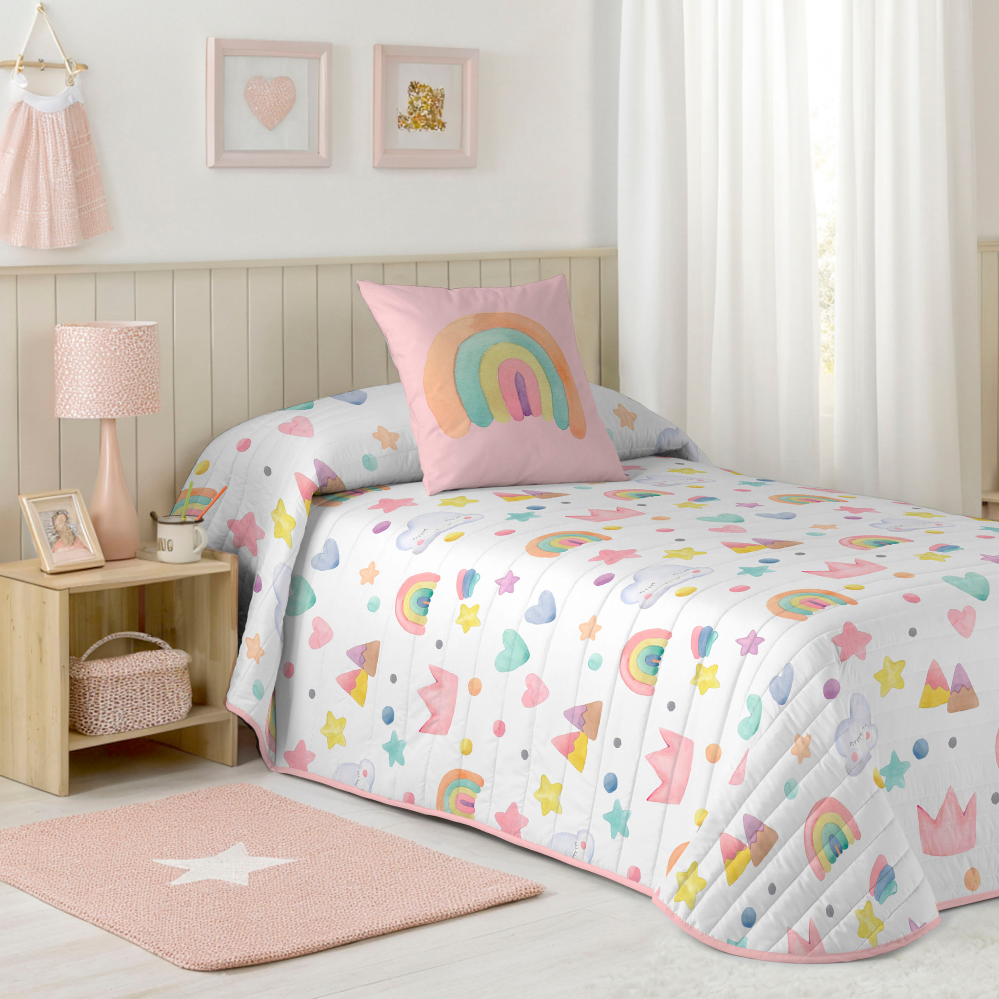 Cool Kids - Colcha Bouti Estampada - 100% Algodón - 70 gr/m² - Confetti