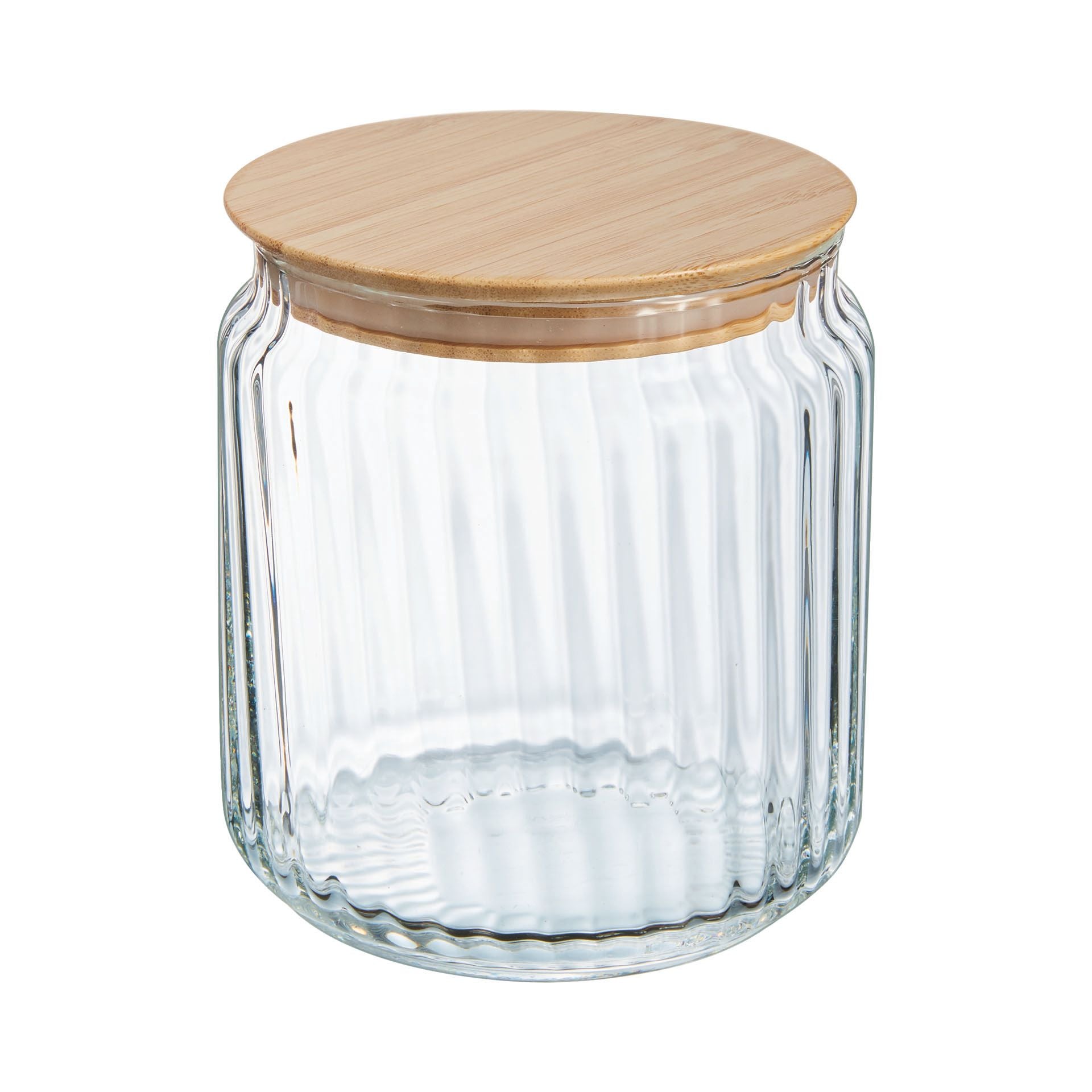 Pot de conservation 0.75L en verre avec couvercle bambou - Nova Jar - Luminarc