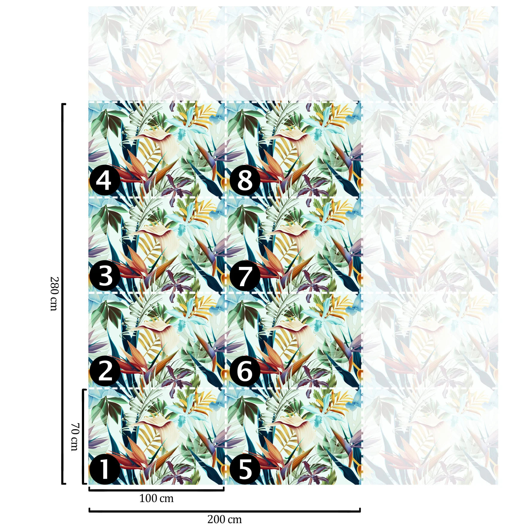 Carta da Parati Tropicale Blu