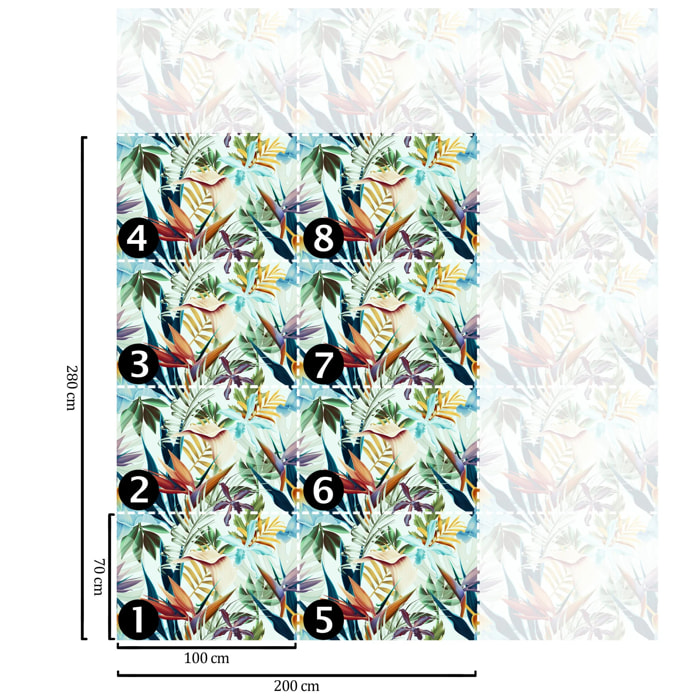 Carta da Parati Tropicale Blu