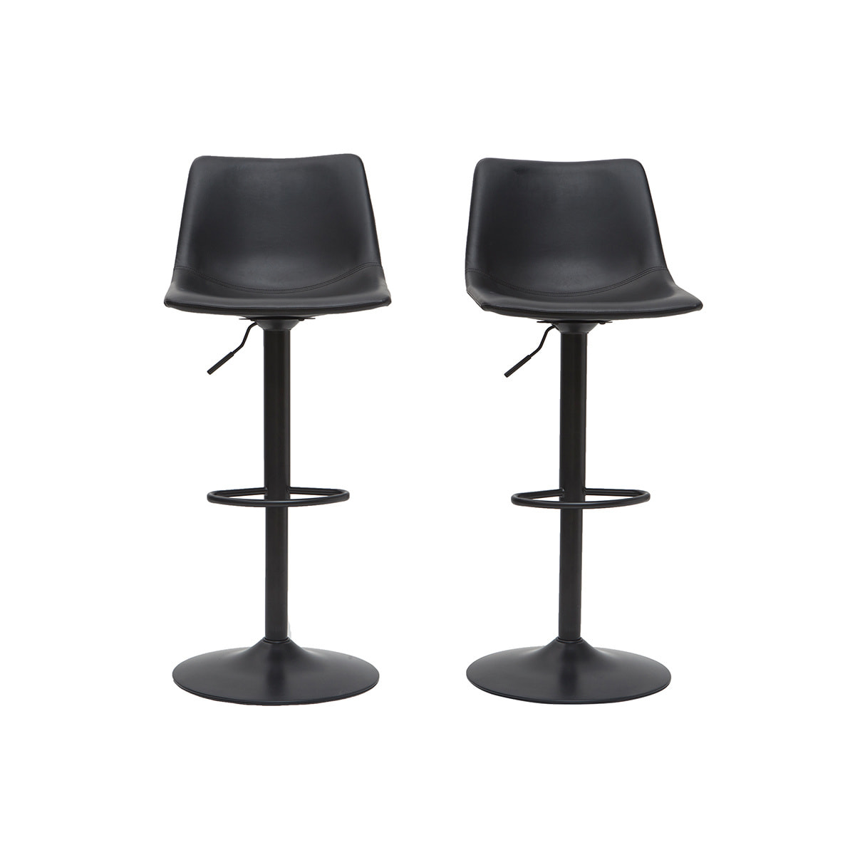 Tabourets de bar vintage réglables pivotants noirs (lot de 2) NEW ROCK