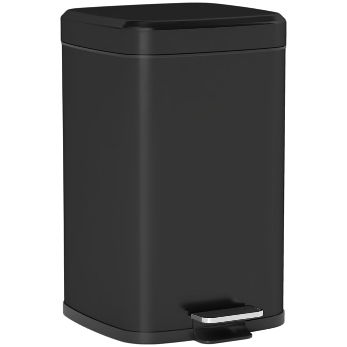 Poubelle de cuisine 20L - poubelle à pédale acier inox noir