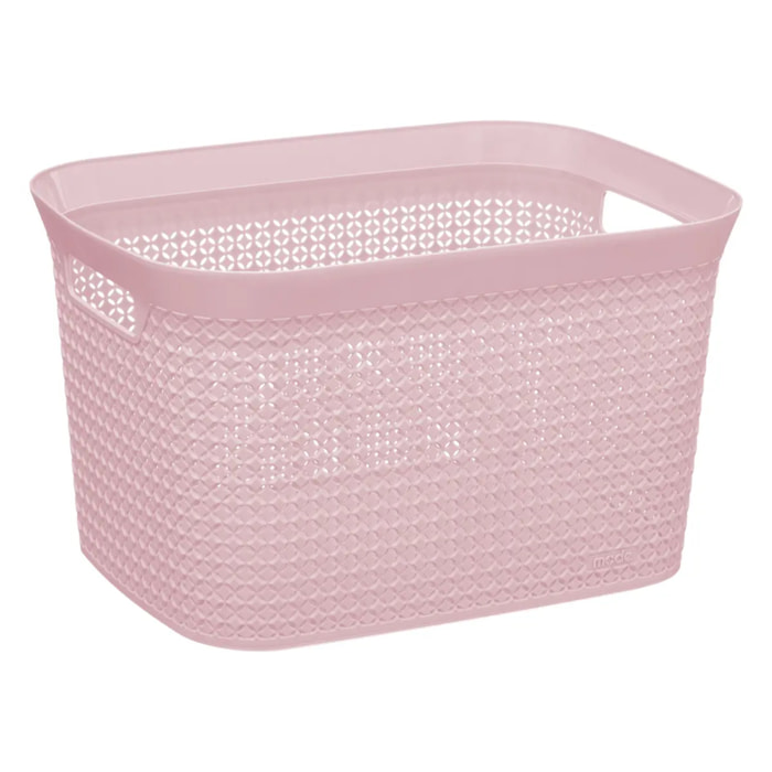 Panier en plastique 25L Rose Scandi