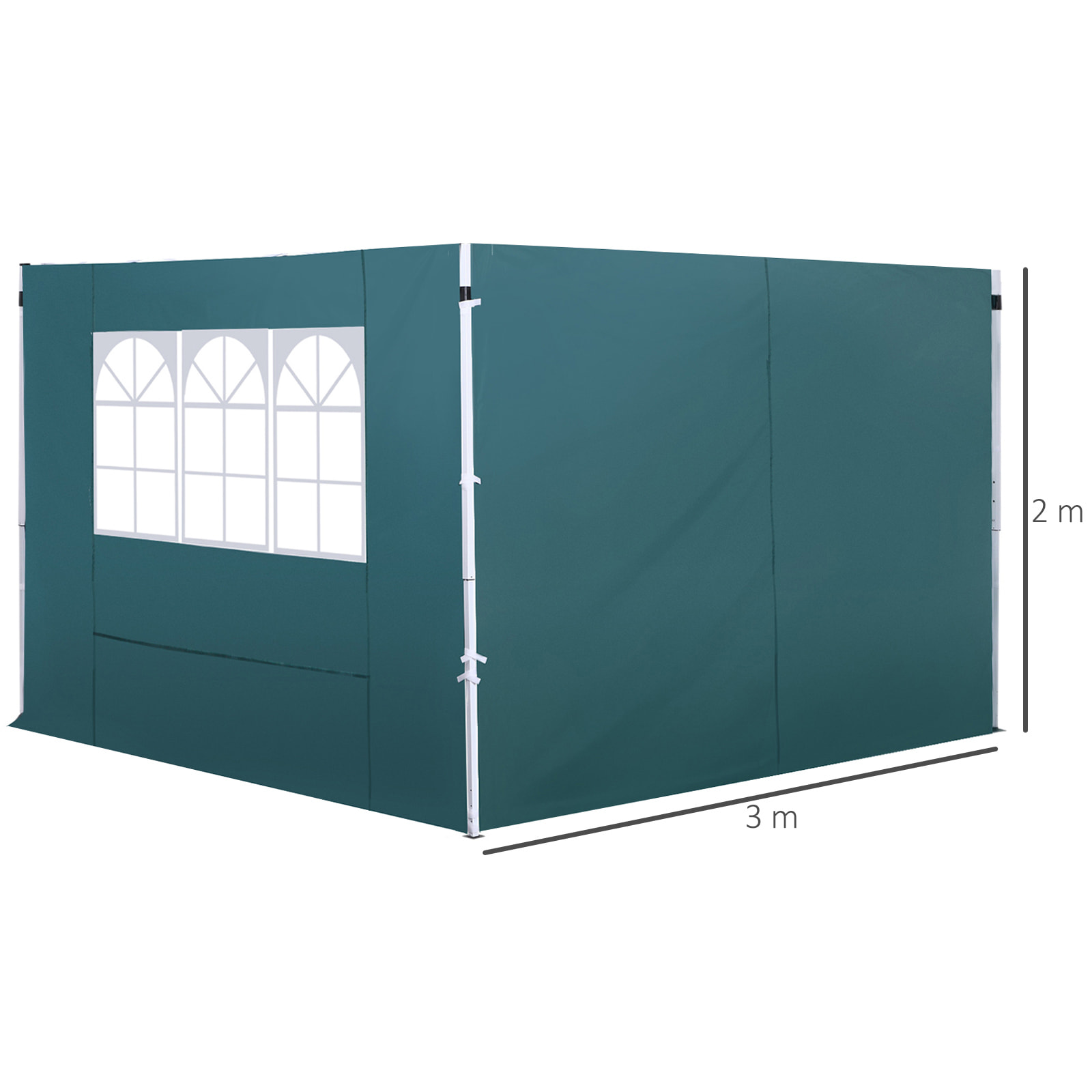 2 Paredes Parte Laterales para Carpa Tela Oxford Apto para 3x3 3x6 Verde