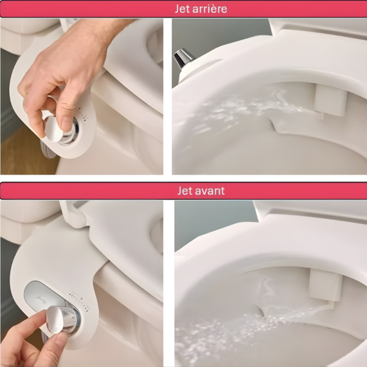 Kit bidet lavant pour abattant WC universel Seine blanc brillant
