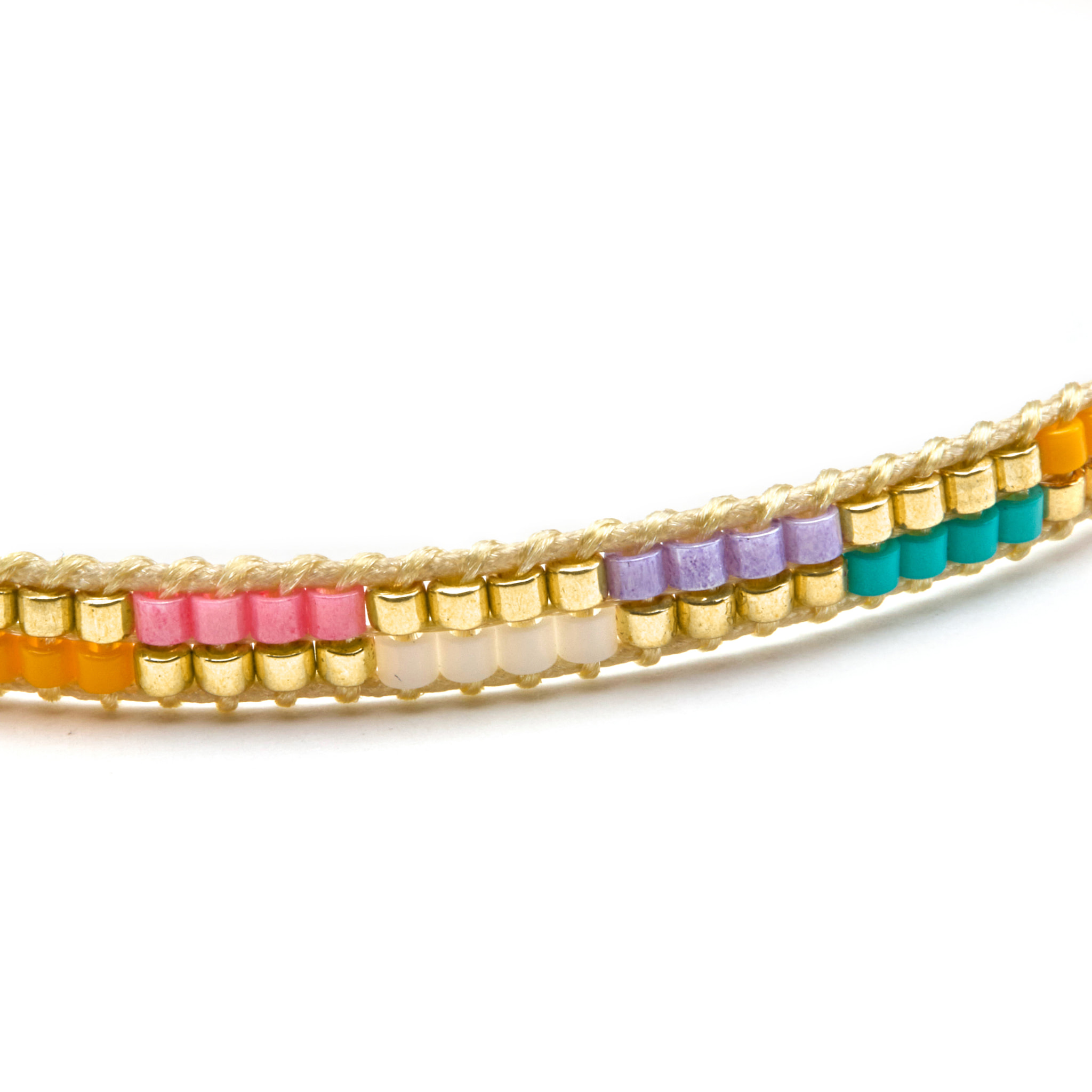 Pulsera con Cristal Multicolor acabado oro 18k