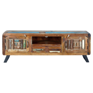 Mueble TV de Madera Reciclada 160 Cm Estilo Vintage Industrial