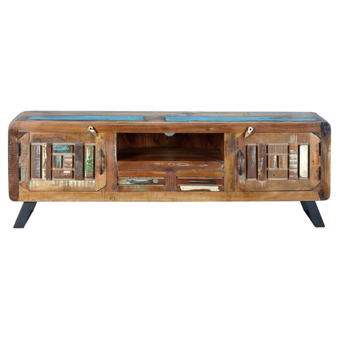 Mueble TV de Madera Reciclada 160 Cm Estilo Vintage Industrial