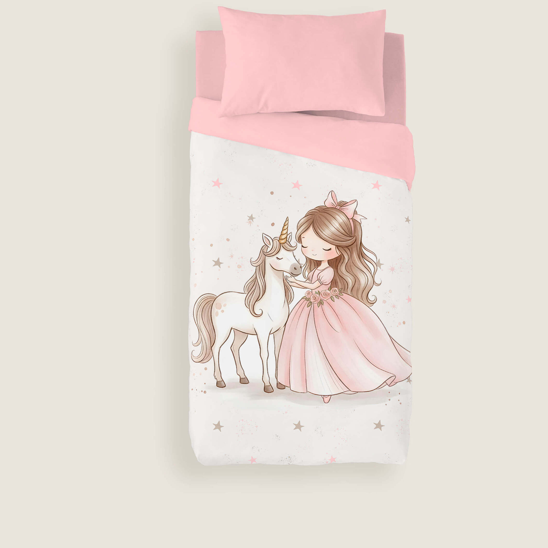 Funda Nórdica Estampada - Infantil - 100% Algodón - Incluye 1 Funda de Almohada - Martina