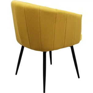 Chaise avec accoudoirs pivotante Merida jaune Kare Design