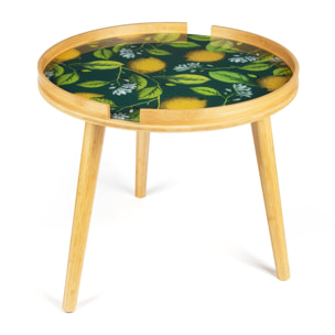 Tavolino Excelsa Boboli in bambù e vetro 48x48x44 cm multicolore