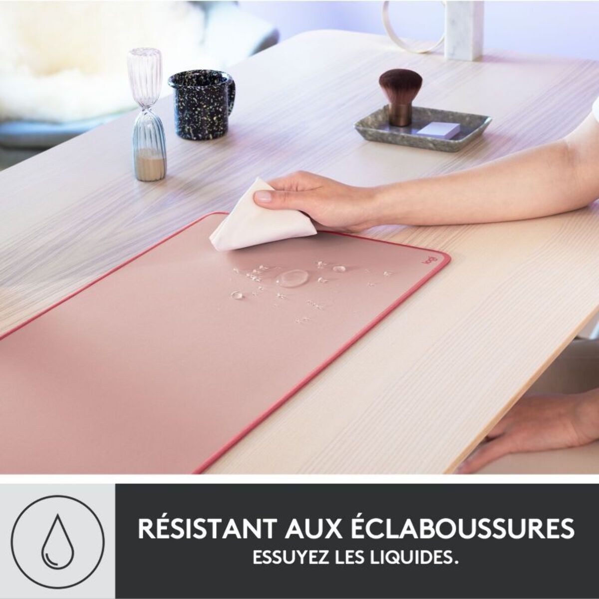 Tapis de souris LOGITECH sous-main - Rose