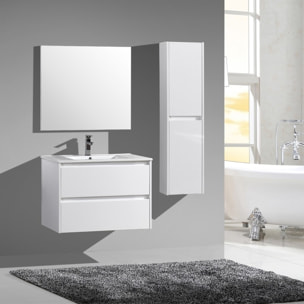 Ensemble meuble de salle de bain 100 cm blanc laqué Aquadoli