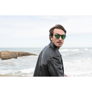 Gafas de sol PALO ALTO RIGA - Negro mate / Plana tipo espejo plateado
